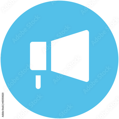Flat rounded icon of megaphone 