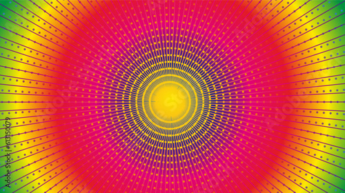 Vector rainbow colored tunnel background, optical fiber and digital data transmission. Basic illustration