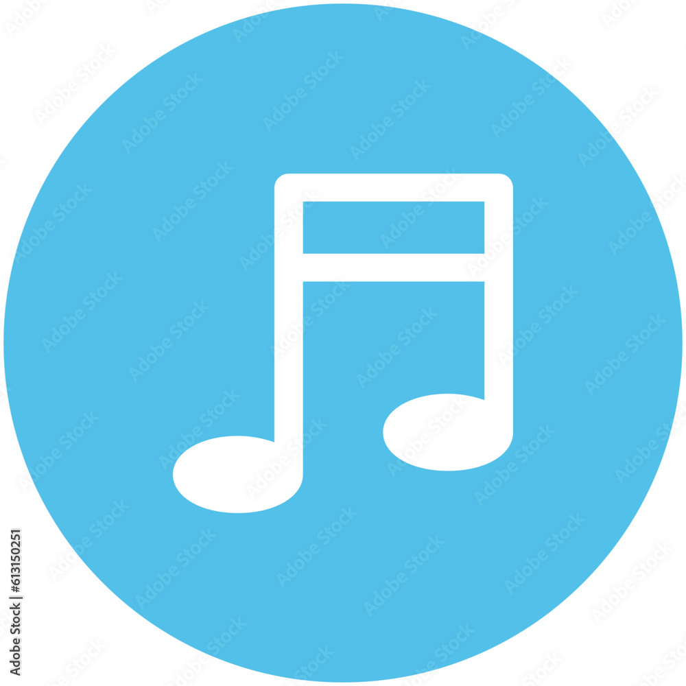 Modern flat rounded icon of music note Modern flat rounded icon of music note
