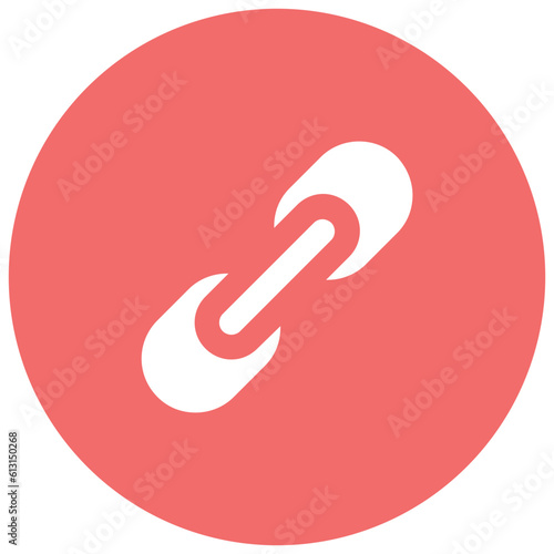Link building flat icon of linkage 
