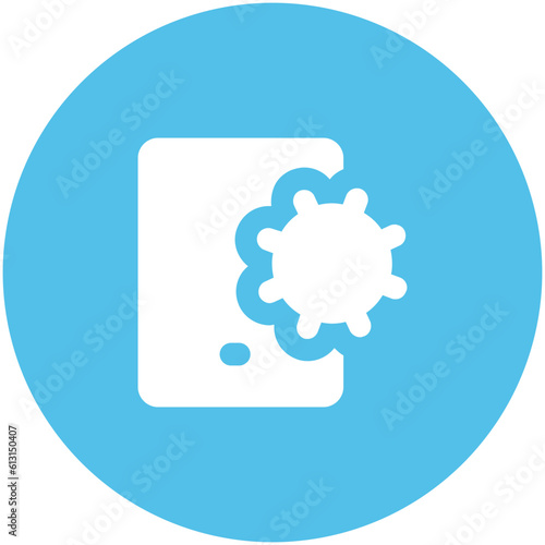 Flat rounded icon of text sheet 