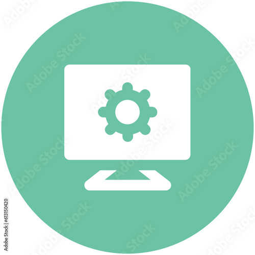 Flat rounded icon of text sheet 