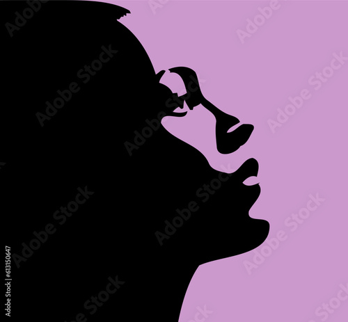 This beautiful girl profile vector image captures the essence of grace and charm. With flowing, lustrous hair cascading down her shoulders, she exudes elegance and confidence. 