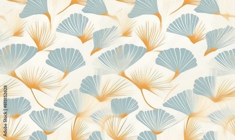 ginkgo in abstract style seamless pattern