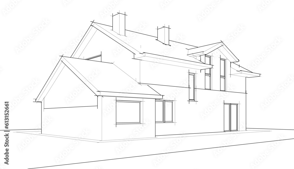 house architecture design 3d illustration house architecture design 3d illustration