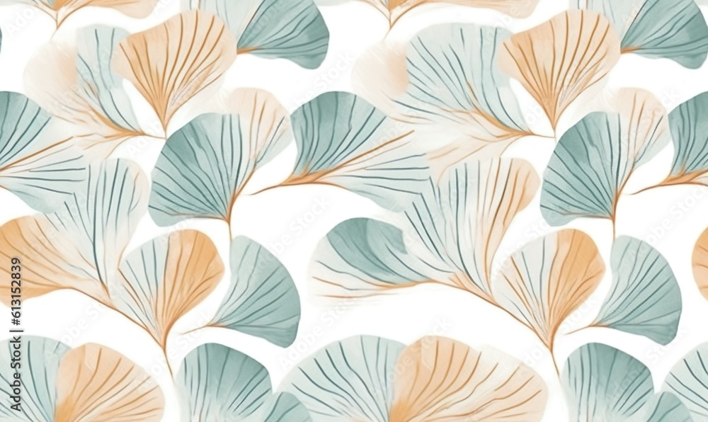 ginkgo in abstract style seamless pattern ginkgo in abstract style seamless pattern