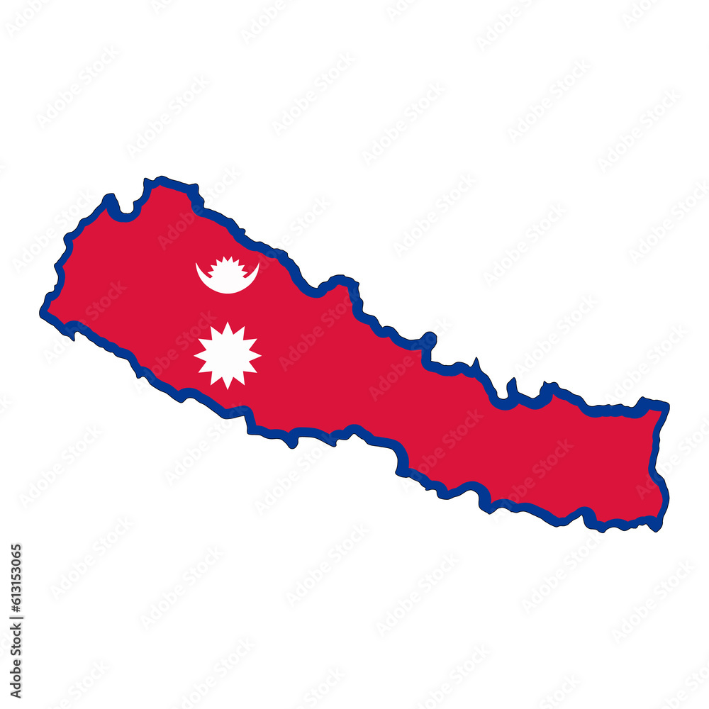Fototapeta premium Nepal Flag Map (PNG)