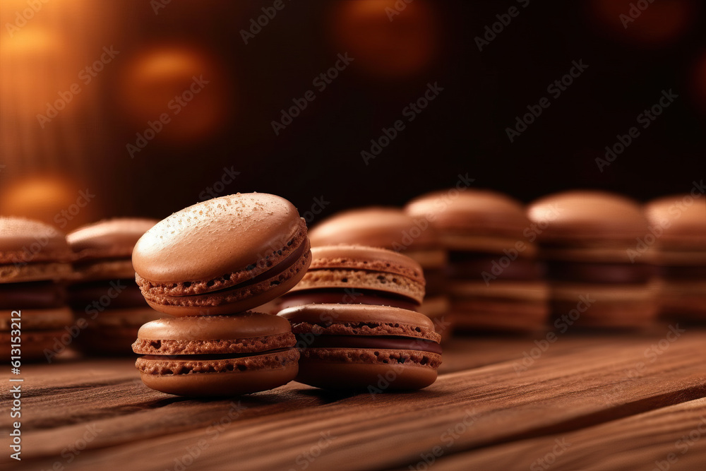 Tasty chocolate macarons , IA générative, Générative, IA 