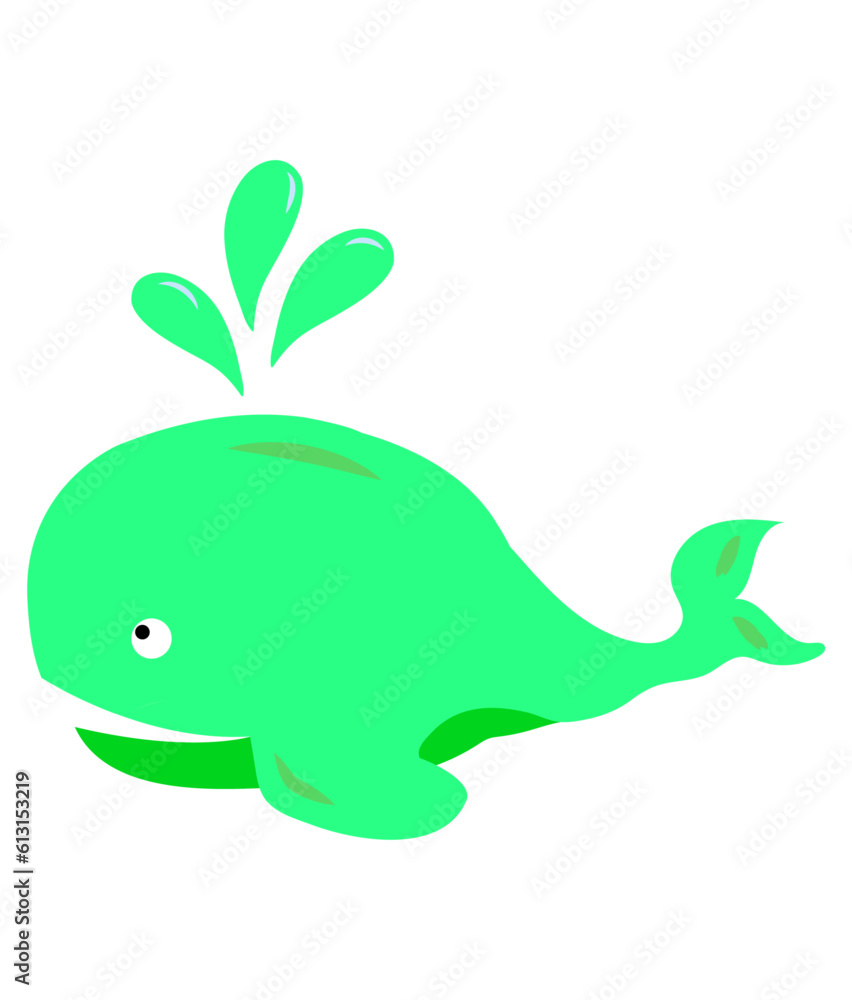 Naklejka premium Baby Whale Vector, Elements and Symbol