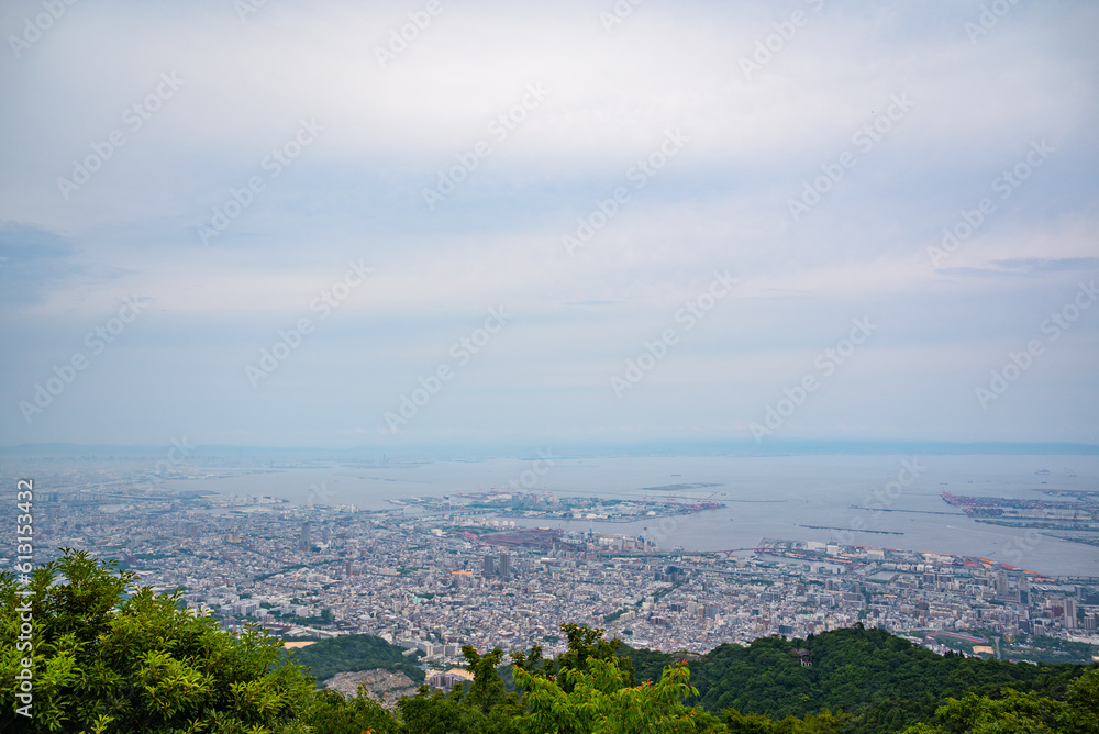 摩耶山からみた六甲アイランドの景色