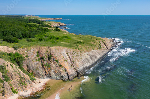 Obraz na płótnie Rocky Black sea coast in Sinemorets w salonie