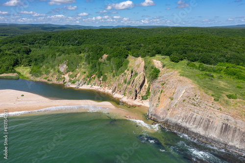 Obraz na płótnie Wilde beach in Sinemorets and Estuary of Veleka river w salonie