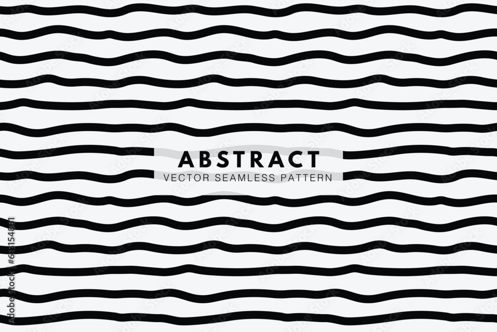 Stripe wave black lines seamless repeat vector pattern Stripe wave black lines seamless repeat vector pattern