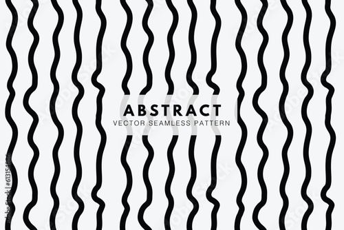 Vertical wavy line stripe seamless repeat vector pattern