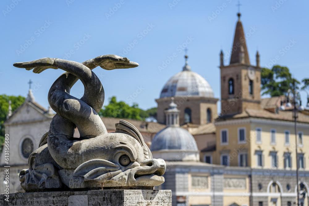 Obraz premium Statues Piazza del Popolo à Rome