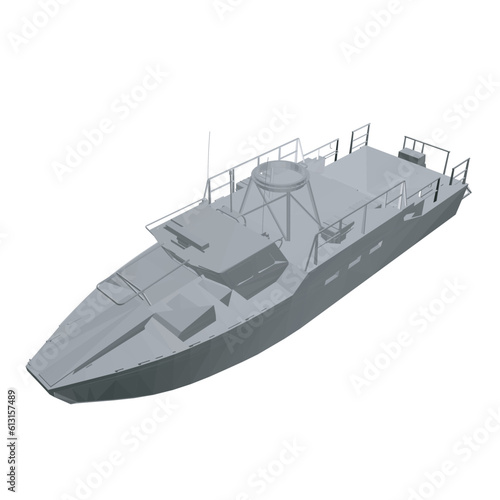 Warship icon gray polygonal. Military ships and naval vessels. isolated vector images. Military ship polygonal vector. Military vehicle template vector isolated on white. 3D..