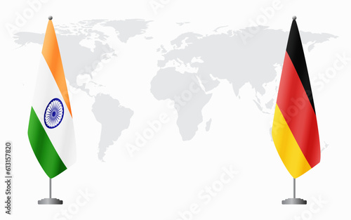 India and Germany flags for official meeting