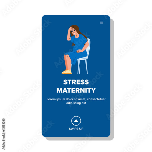 stress maternity vector. woman mother, home parent, motherhood baby, tired family, mom child stress maternity web flat cartoon illustration