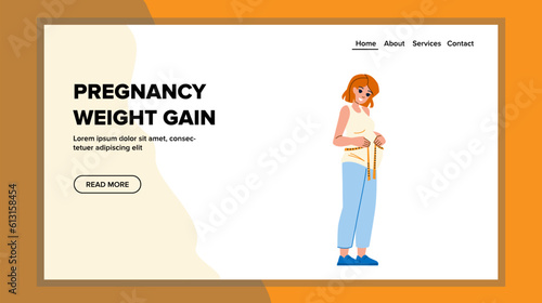 pregnancy weight gain vector. pregnant mother, care belly, female woman, abdomen beautiful, motherhood expecting pregnancy weight gain web flat cartoon illustration