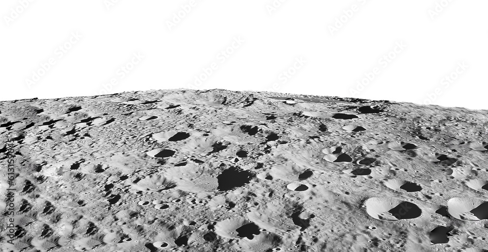 Moon surface on transparent background. Elements of this image furnished by NASA. - obrazy, fototapety, plakaty 