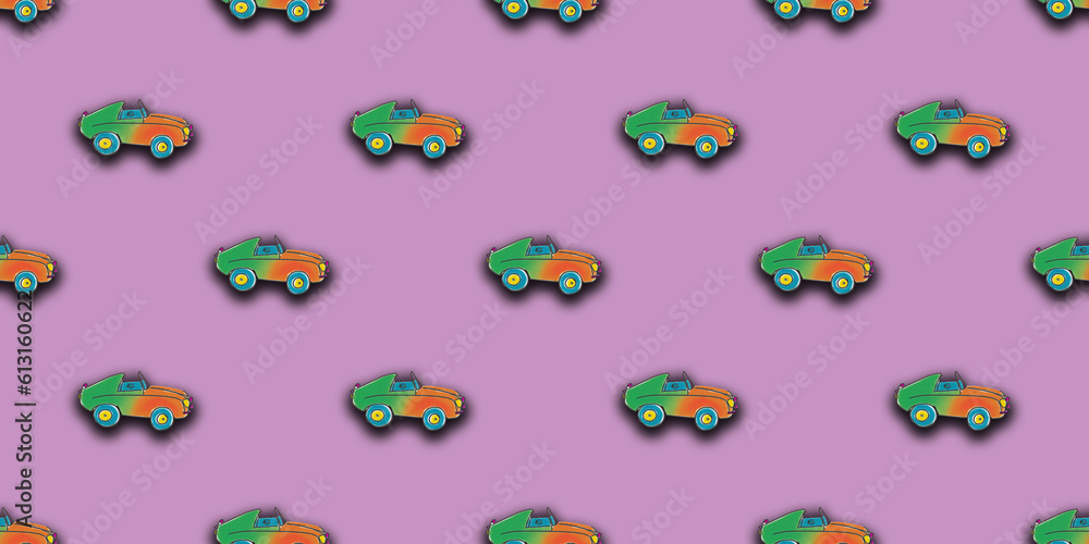 pattern with the image of a painted car. A template for superimposing something on top of something. Horizontal image. Banner for insertion into site. pattern with the image of a painted car. A template for superimposing something on top of something. Horizontal image. Banner for insertion into site.