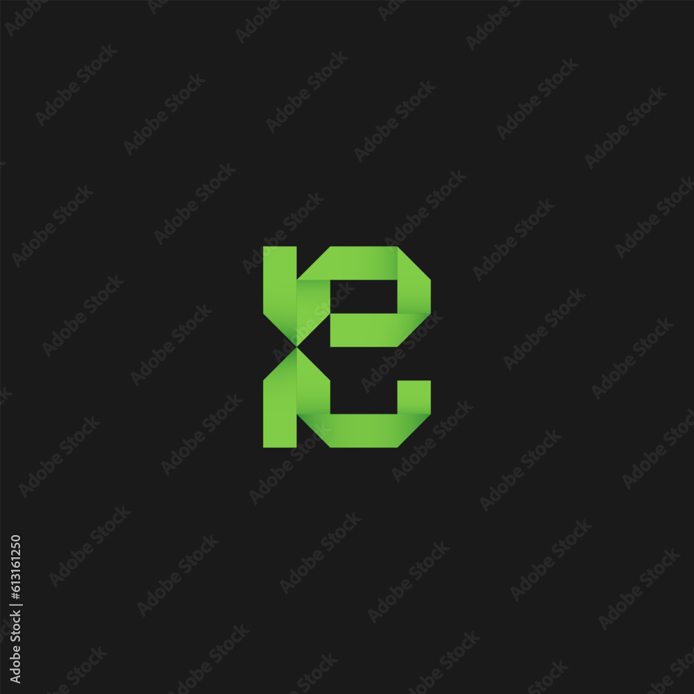 Ribbon logo design form letter e in modern style Ribbon logo design form letter e in modern style