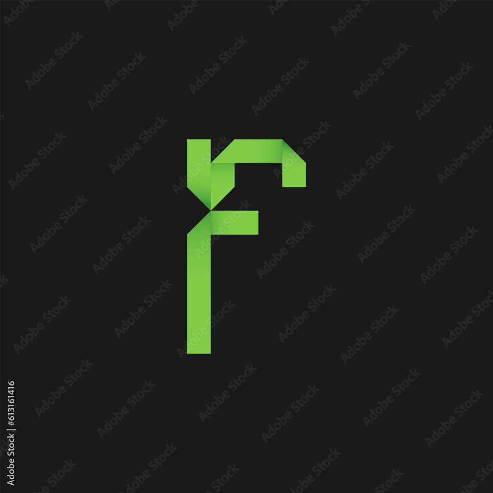 Fototapeta premium Ribbon logo design form letter f in modern style