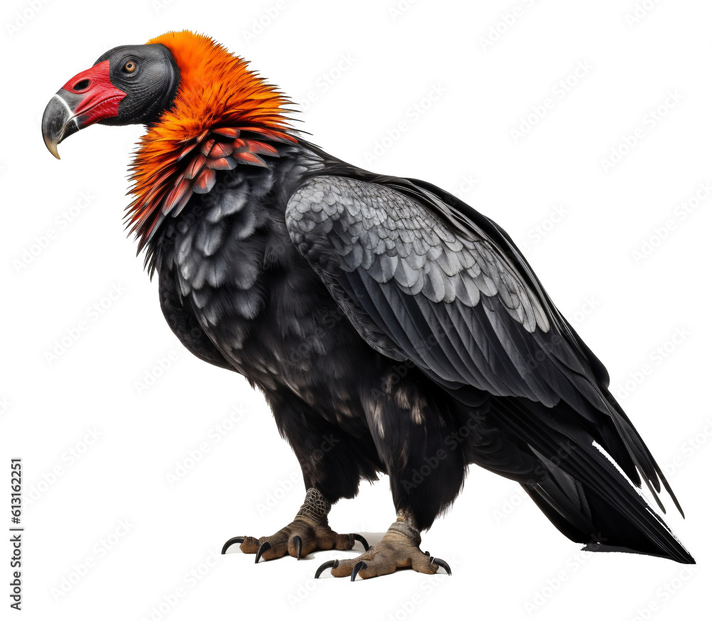 king condor, vulture isolated on the transparent background PNG. Top view. AI generative. king condor, vulture isolated on the transparent background PNG. Top view. AI generative.