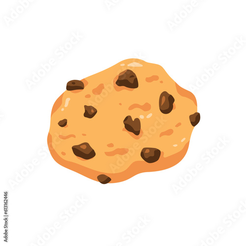 Cookie with chocolate chips cartoon vector illustration