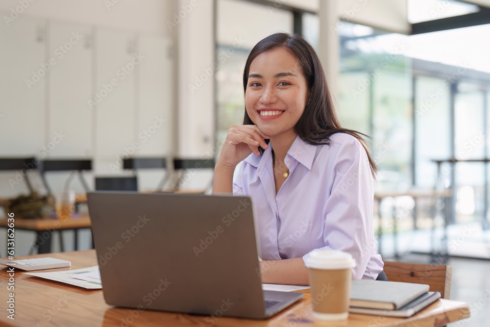 Accountant woman working on laptop and do document, tax, exchange, research, accounting and Financial advisor concept Accountant woman working on laptop and do document, tax, exchange, research, accounting and Financial advisor concept