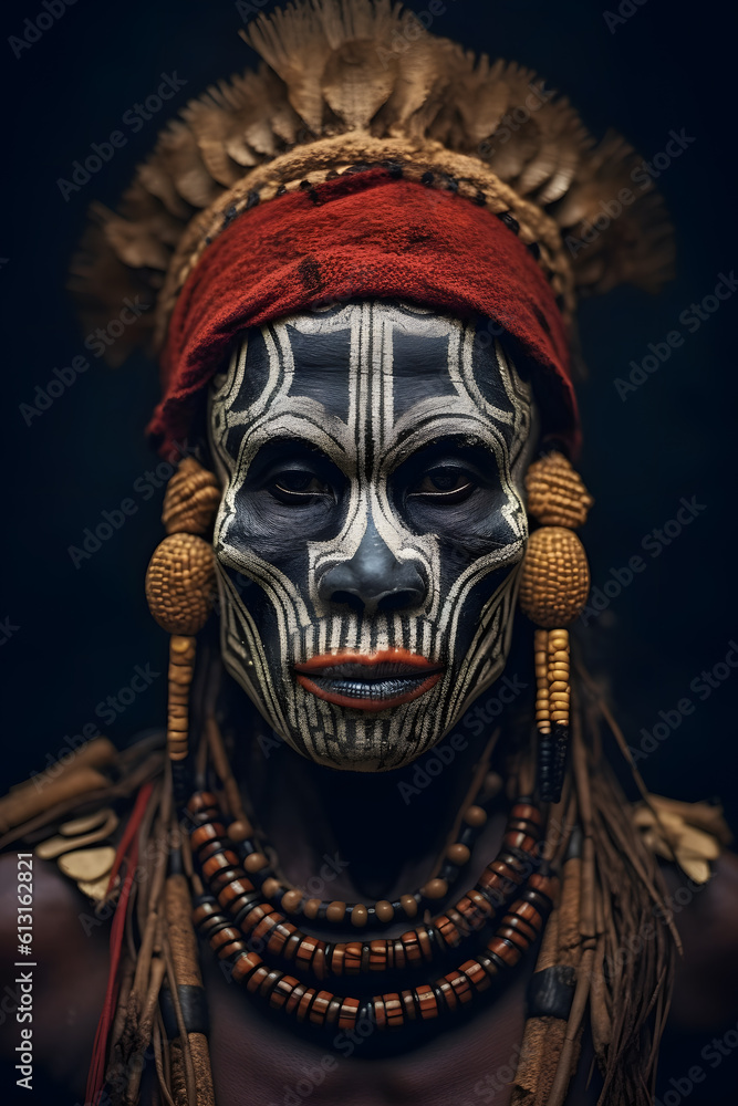 vertical portrait of shaman isolated on black background ai generated art vertical portrait of shaman isolated on black background ai generated art