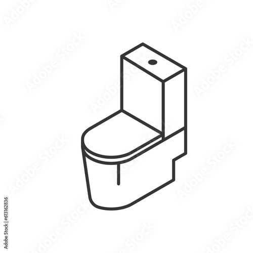 Toilet icon in line style, vector illustration