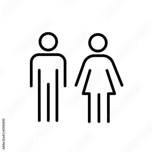 Woman and man sign line icon. Toilet line icon or logo WC symbols, toilet sign Bathroom Male and female Gender icon