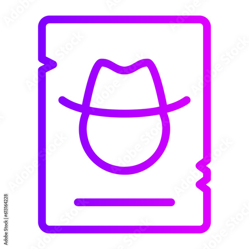 wanted gradient icon