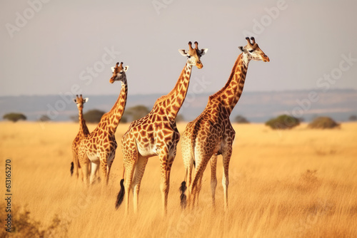 giraffe walking in the savannah © Larva Head