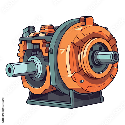 Orange machinery in steel factory