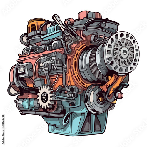 modern engine illustration
