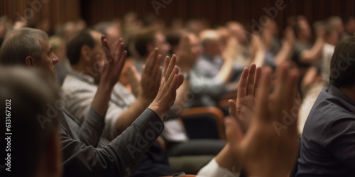 Hands Clapping at an Indoor Conference or Show Generative AI © Ecleposs