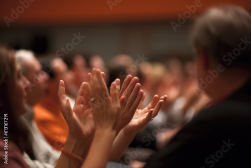 Hands Clapping at an Indoor Conference or Show Generative AI