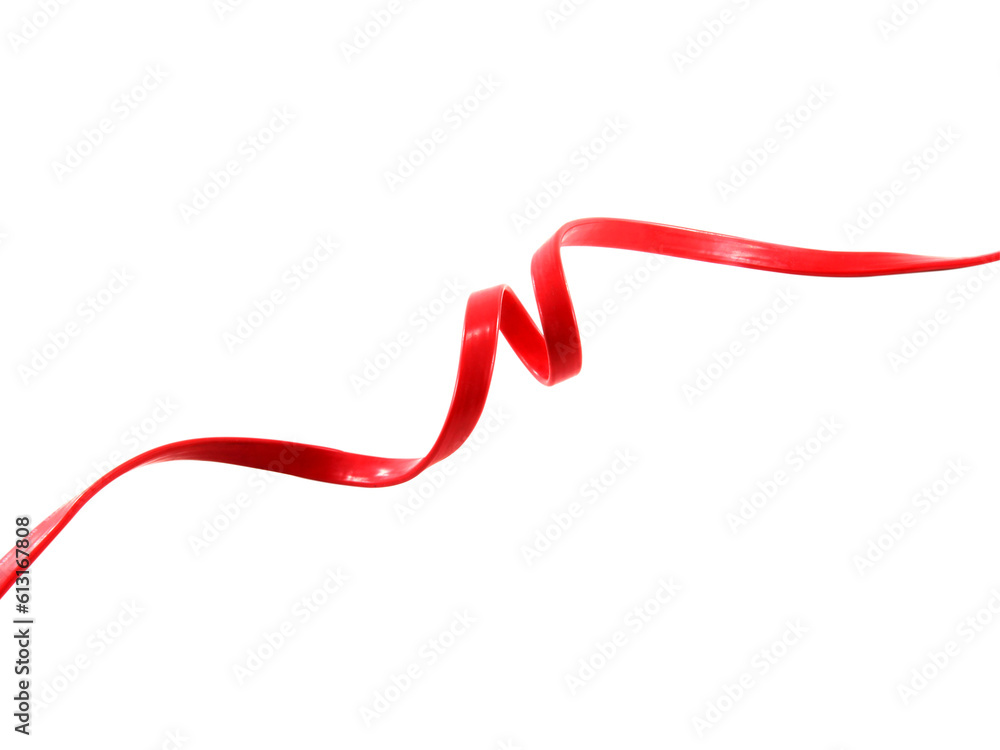 Red wire cable of usb and adapter isolated on white background.Electronic Connector.Selection focus. Red wire cable of usb and adapter isolated on white background.Electronic Connector.Selection focus.