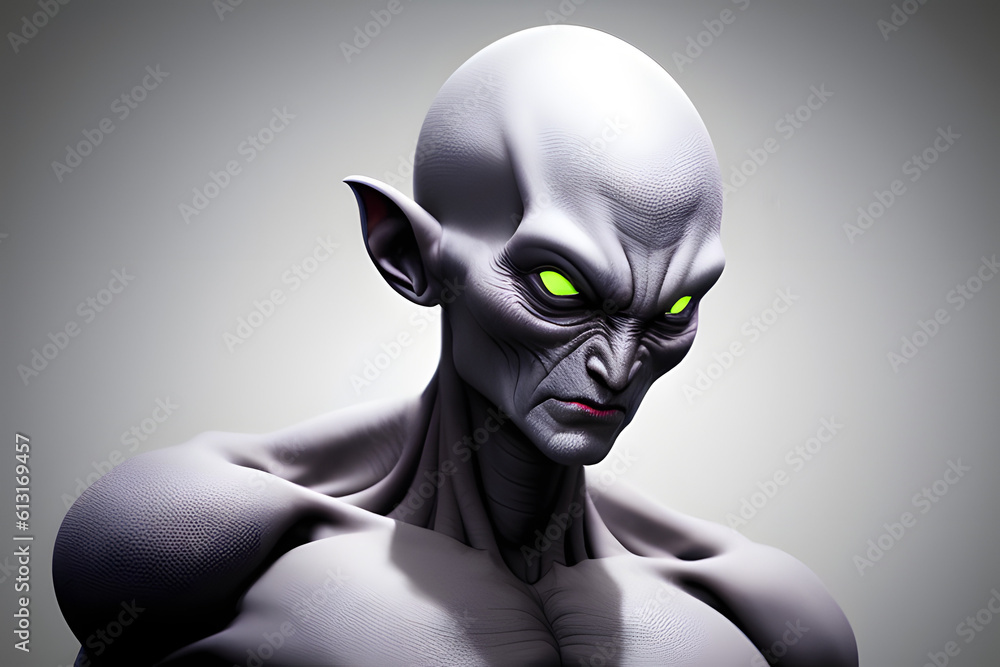 Portrait of an alien. Generative AI Portrait of an alien. Generative AI