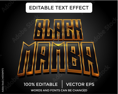 Photography Black Mamba 3D text effect template
