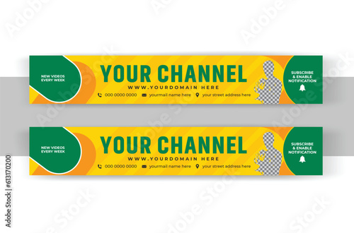 creative YouTube Business banner channel art or youtube cover template design, professional unique YouTube Thumbnail Vector corporate with social media service for you