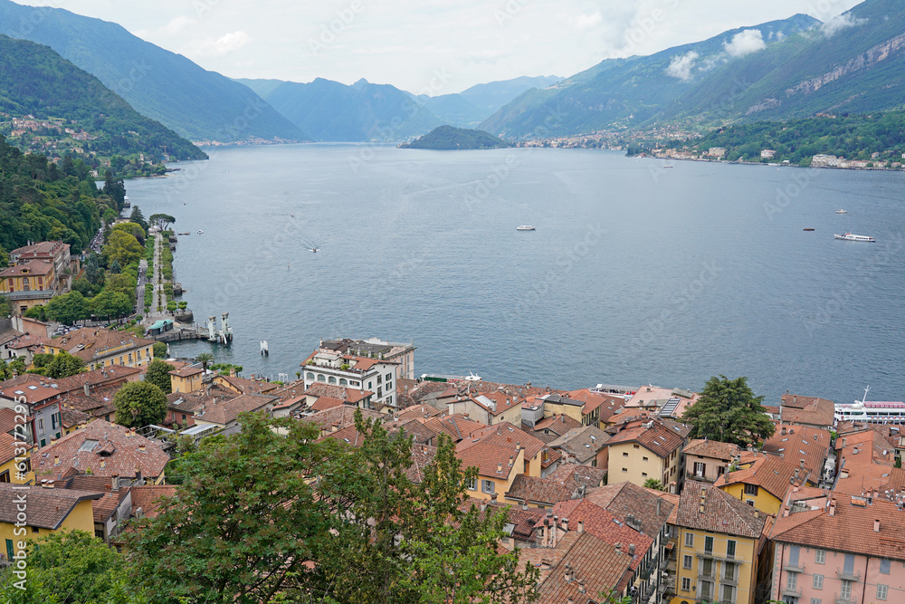 Fototapeta premium A view of Bellagio from the gardens of Villa Serbelloni