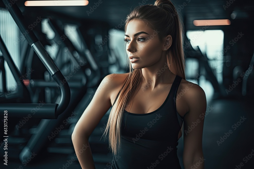 Young Woman woman working out in gym Young Woman woman working out in gym