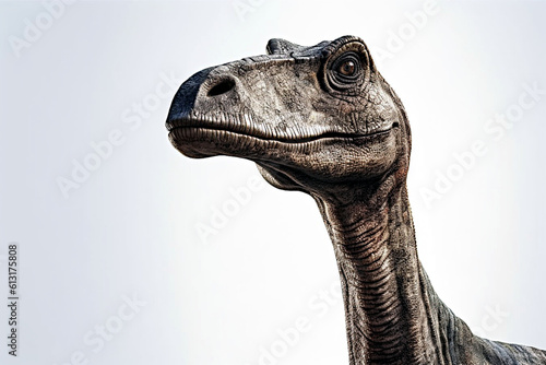 Diplodocus. Dinosaur  realistic image. White background. Ai illustration  fantasy digital painting  Generative AI