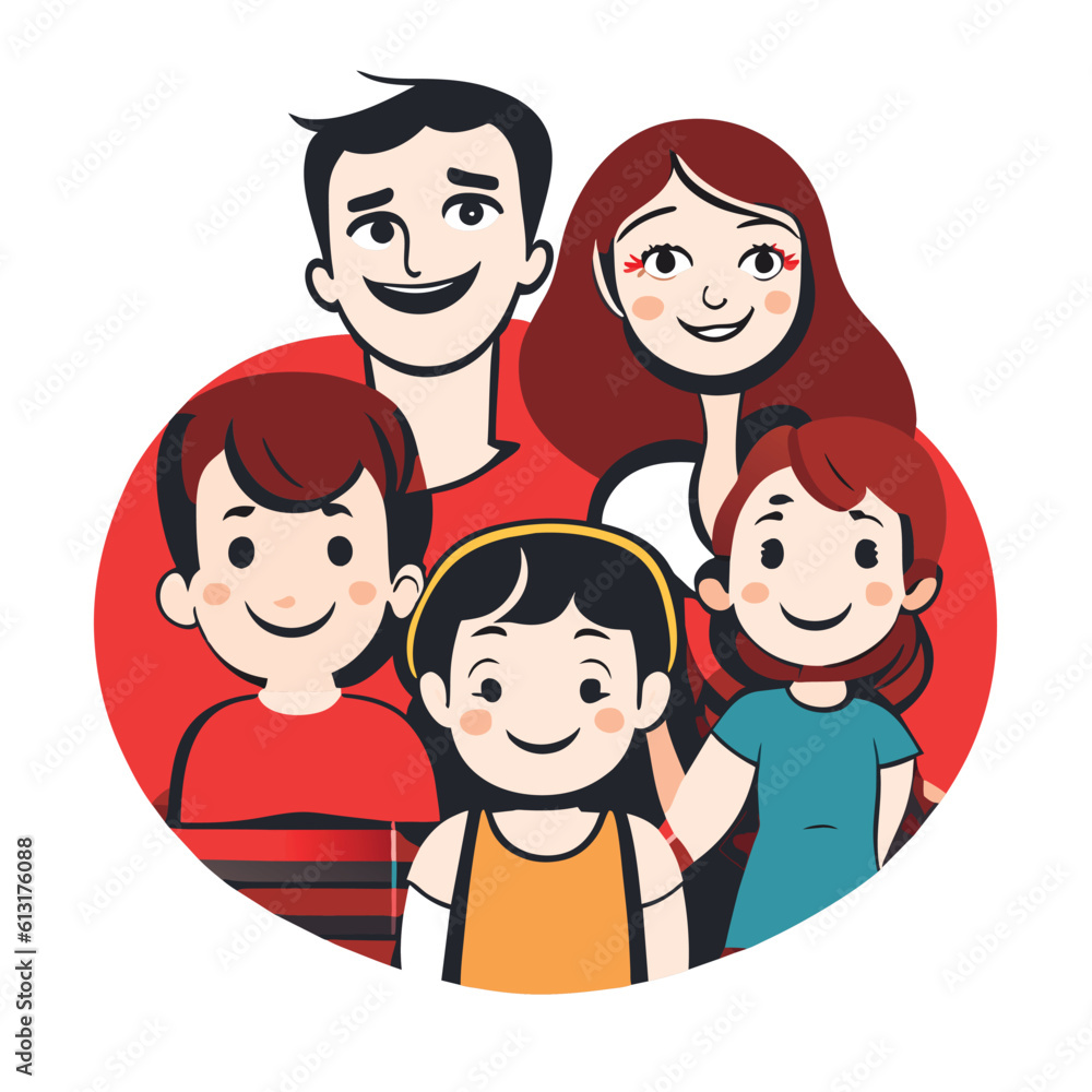 Happy family father mother and child cute hand drawn pattern vector illustration design line drawing. Happy family father mother and child cute hand drawn pattern vector illustration design line drawing.