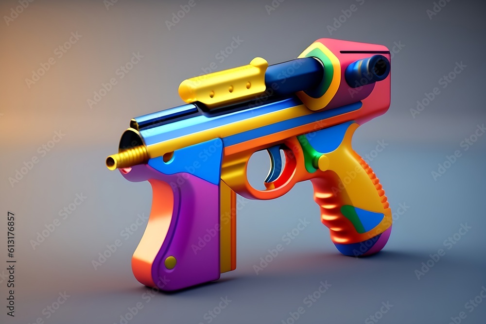 a toy gun, a 3D render, environmental art generative ai a toy gun, a 3D render, environmental art generative ai
