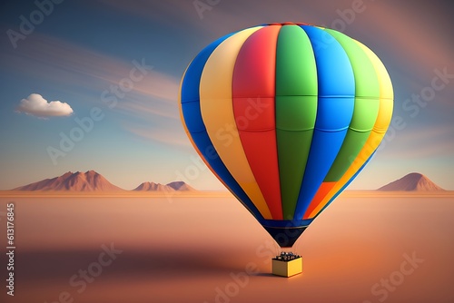 a toy hot air balloon, a 3D render, environmental art generative ai