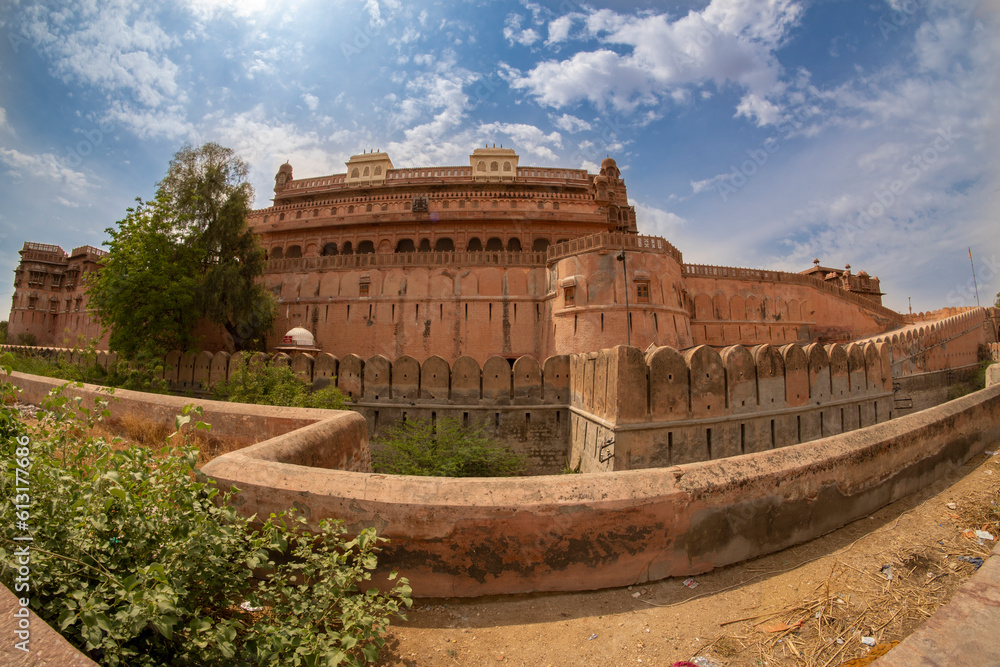 India Rajasthan Bikaner Junagarh Fort, exterior panoramic view